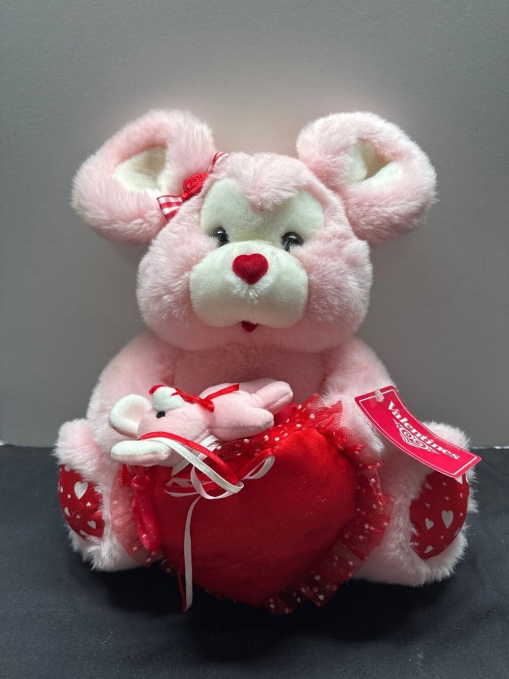 Commonwealth Walmart Valentines Day Pink Plush Bear Heart & Baby Mouse Gift Set